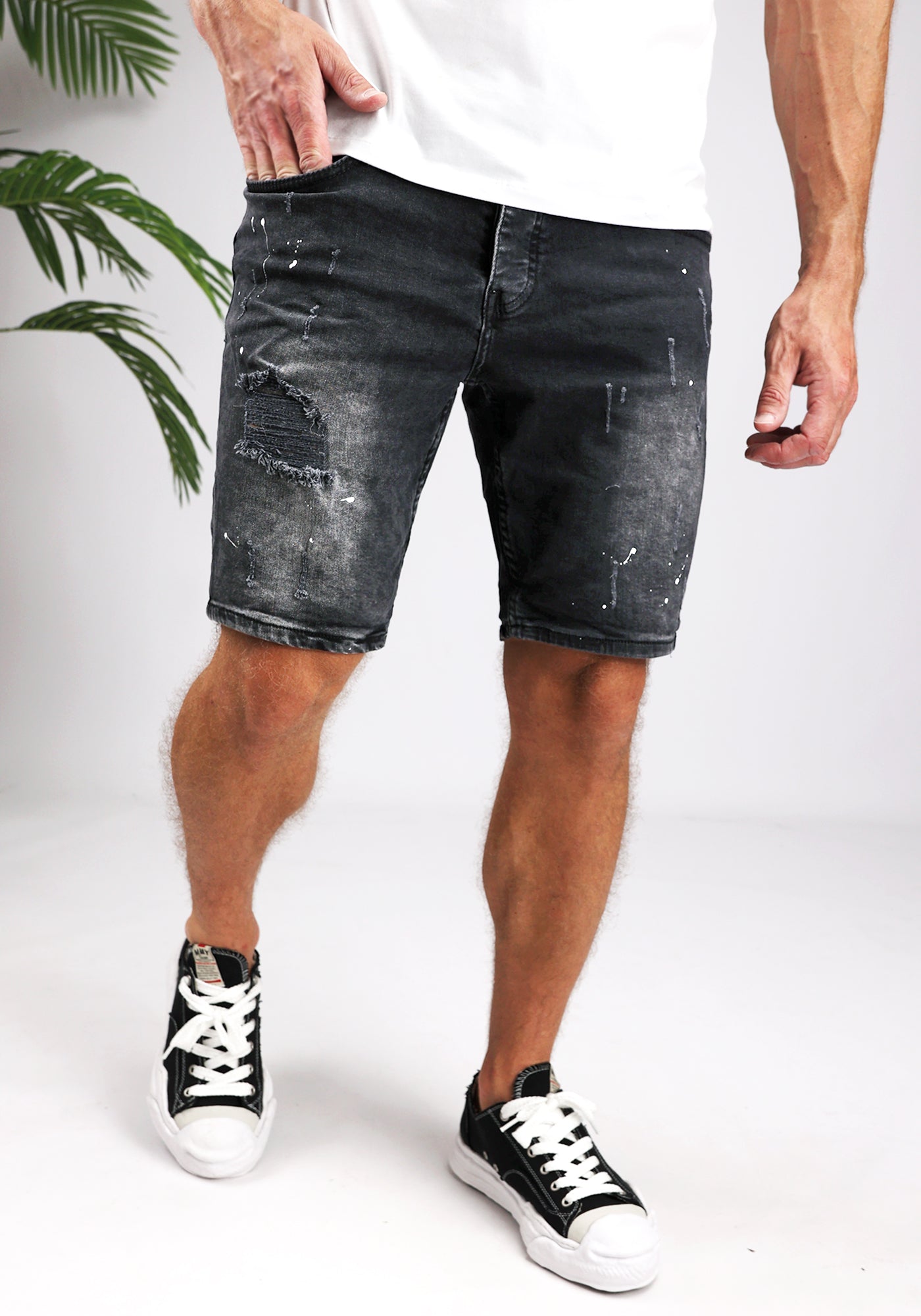 Cotton District CAN DENIM SHORTS  DARK GREY
