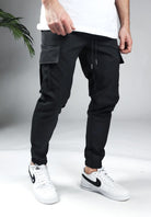 Cotton District CARGO PANTS BLACK  BLACK