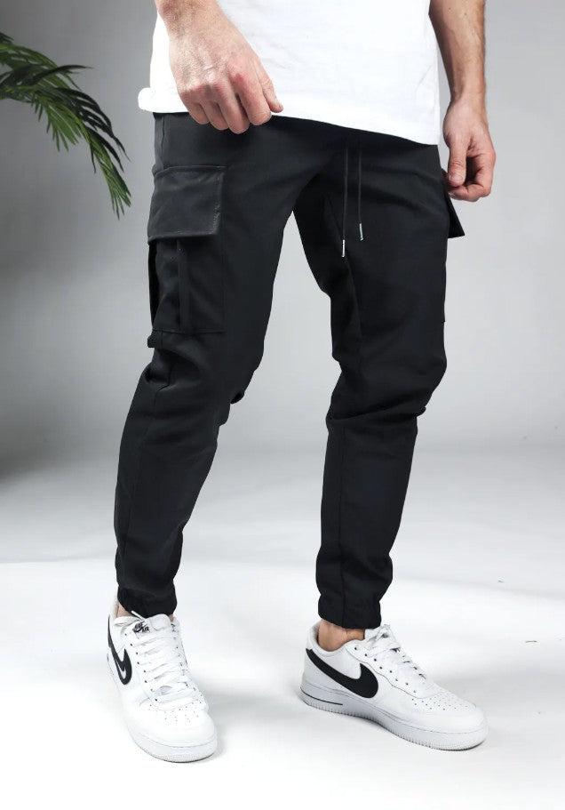 Cotton District CARGO PANTS BLACK  BLACK
