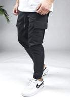 Cotton District CARGO PANTS BLACK  BLACK