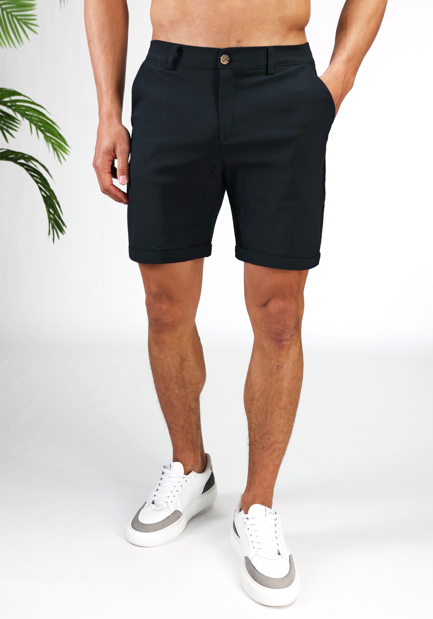 Cotton District CHINO SHORTS  BLACK