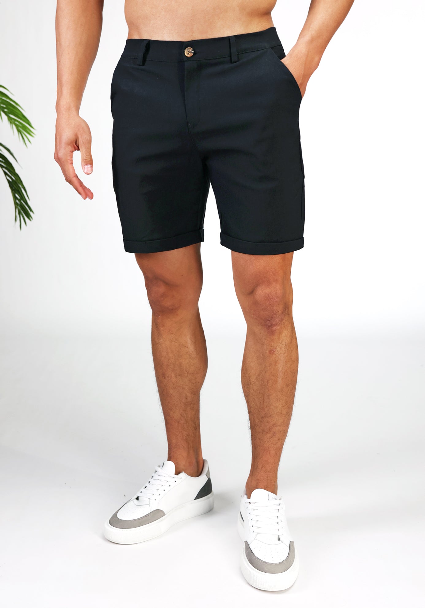 Cotton District CHINO SHORTS  BLACK