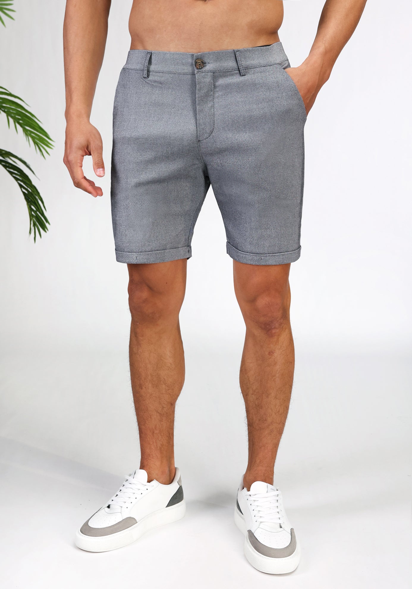 Cotton District CHINO SHORTS  GREY