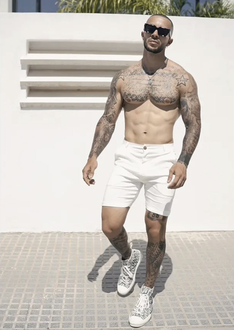 Cotton District CHINO SHORTS  WHITE
