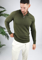 Cotton District COTTON HALF ZIP  GREEN