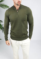 Cotton District COTTON HALF ZIP  GREEN