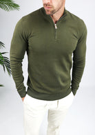 Cotton District COTTON HALF ZIP  GREEN