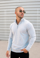 Cotton District COTTON HALF ZIP  GREY