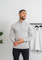 Cotton District COTTON HALF ZIP  GREY