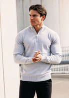 Cotton District COTTON HALF ZIP  GREY