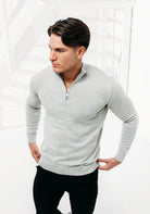 Cotton District COTTON HALF ZIP  GREY