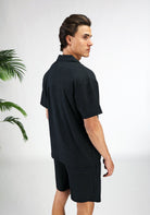 Cotton District COTTON RIBBED SUMMER SET  BLACK