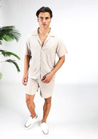 Cotton District COTTON RIBBED SUMMER SET  STONE