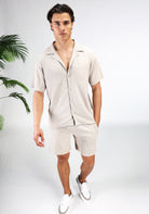Cotton District COTTON RIBBED SUMMER SET  STONE