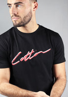 Cotton District COTTON SHADOW SIGNATURE T-SHIRT  BLACK/RED
