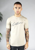 Cotton District COTTON SHADOW SIGNATURE T-SHIRT  SAND