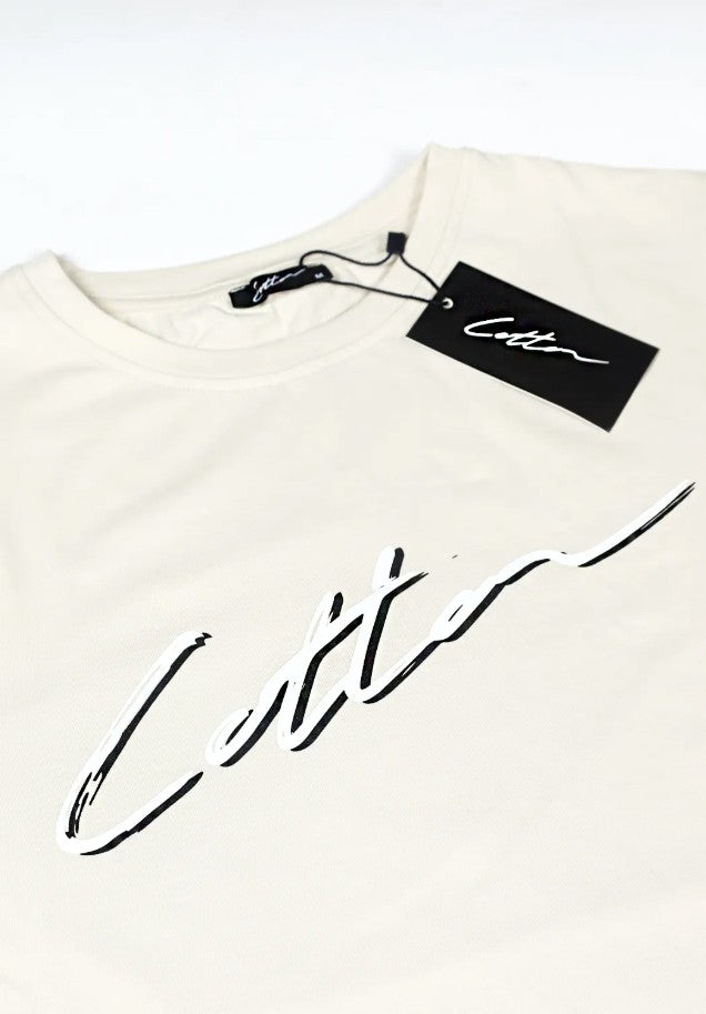 Cotton District COTTON SHADOW SIGNATURE T-SHIRT  SAND