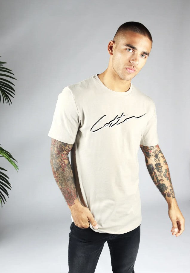 Cotton District COTTON SHADOW SIGNATURE T-SHIRT  SAND