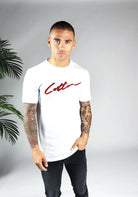 Cotton District COTTON SHADOW SIGNATURE T-SHIRT  WHITE/RED