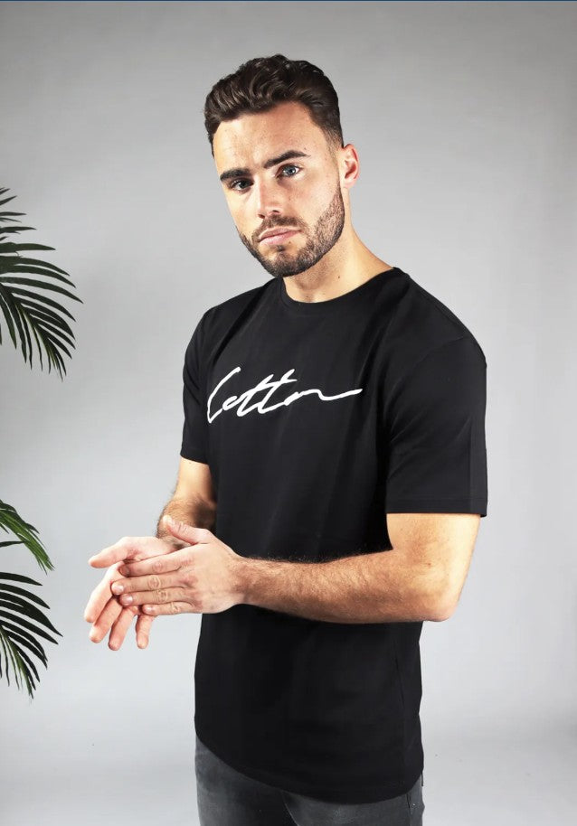 Cotton District COTTON SIGNATURE T-SHIRT  BLACK