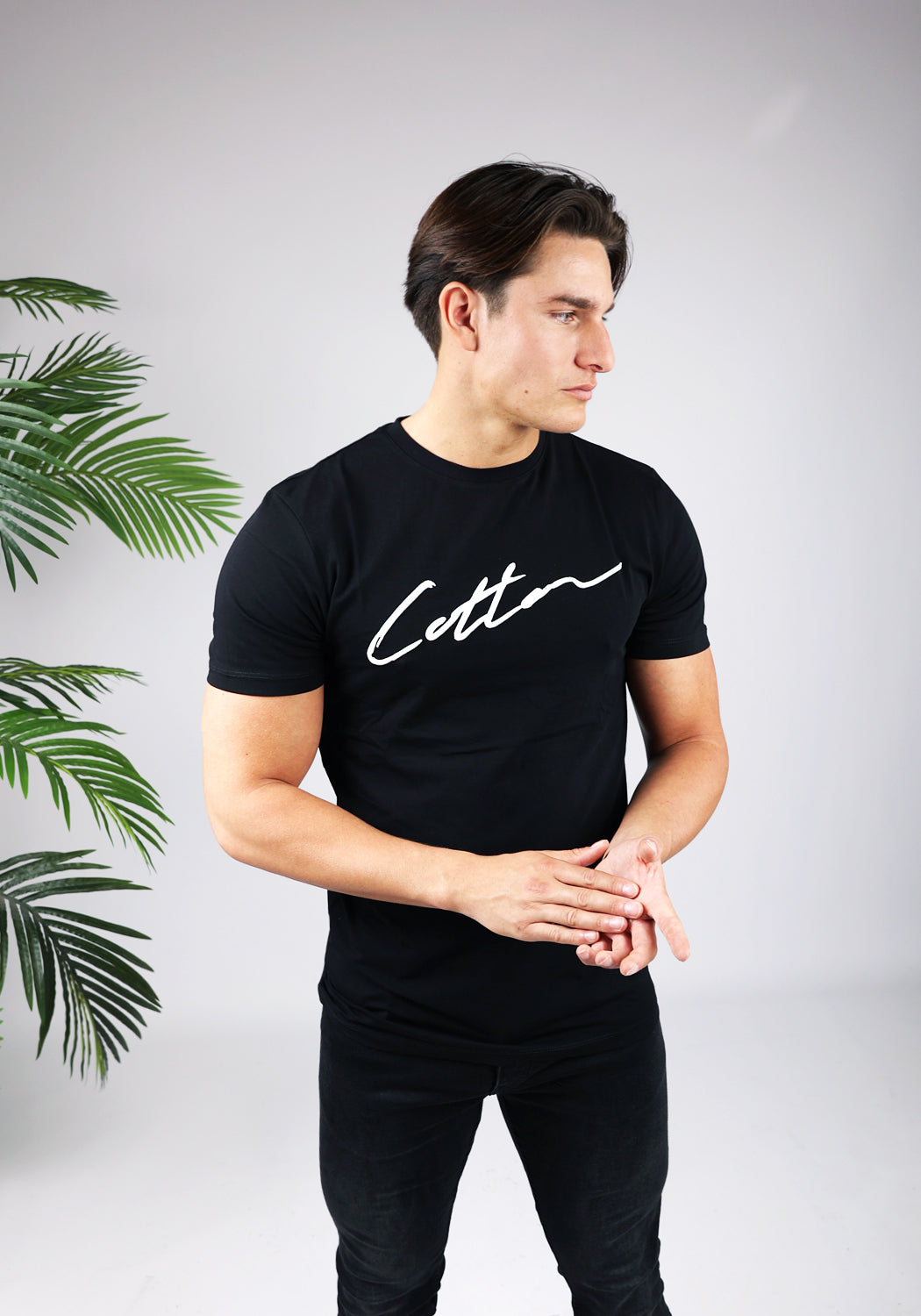 Cotton District COTTON SIGNATURE T-SHIRT  BLACK