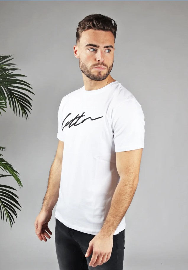 Cotton District COTTON SIGNATURE T-SHIRT  WHITE/BLACK