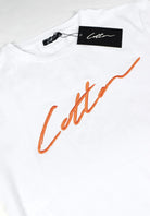 Cotton District COTTON SIGNATURE T-SHIRT  WHITE/ORANGE