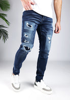 Cotton District COTTON SLIMFIT CONTRAST JEANS  DARK BLUE