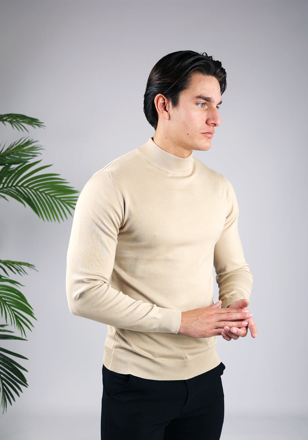 Cotton District COTTON TURTLENECK  BEIGE