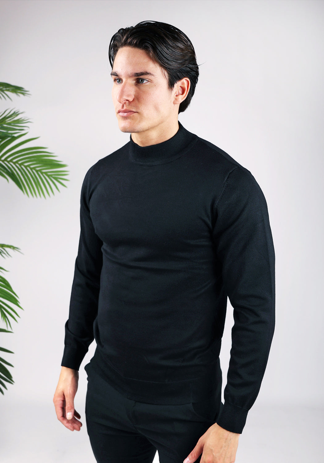 Cotton District COTTON TURTLENECK  BLACK