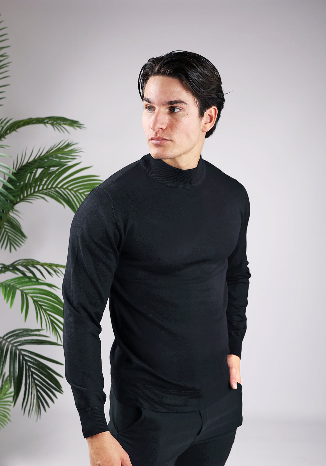 Cotton District COTTON TURTLENECK  BLACK