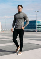Cotton District COTTON TURTLENECK  GREY