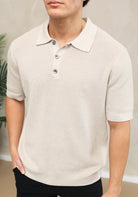 Cotton District CROCHET POLO  BEIGE