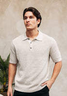 Cotton District CROCHET POLO  BEIGE