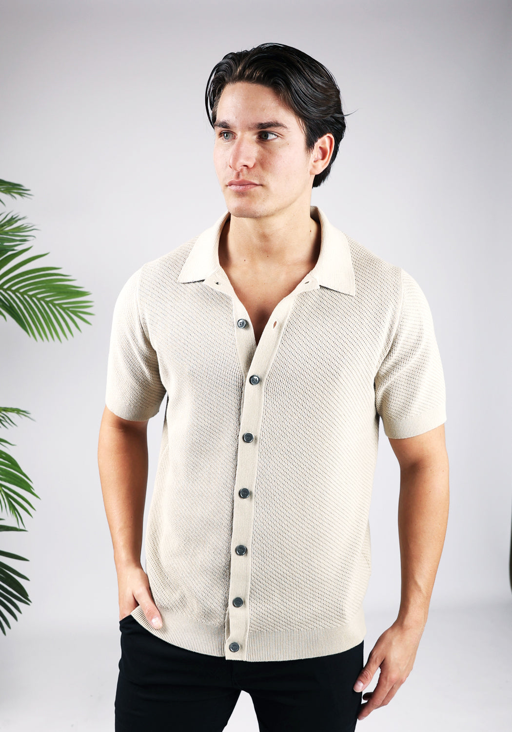 Cotton District CROCHET VEST T-Shirts BEIGE