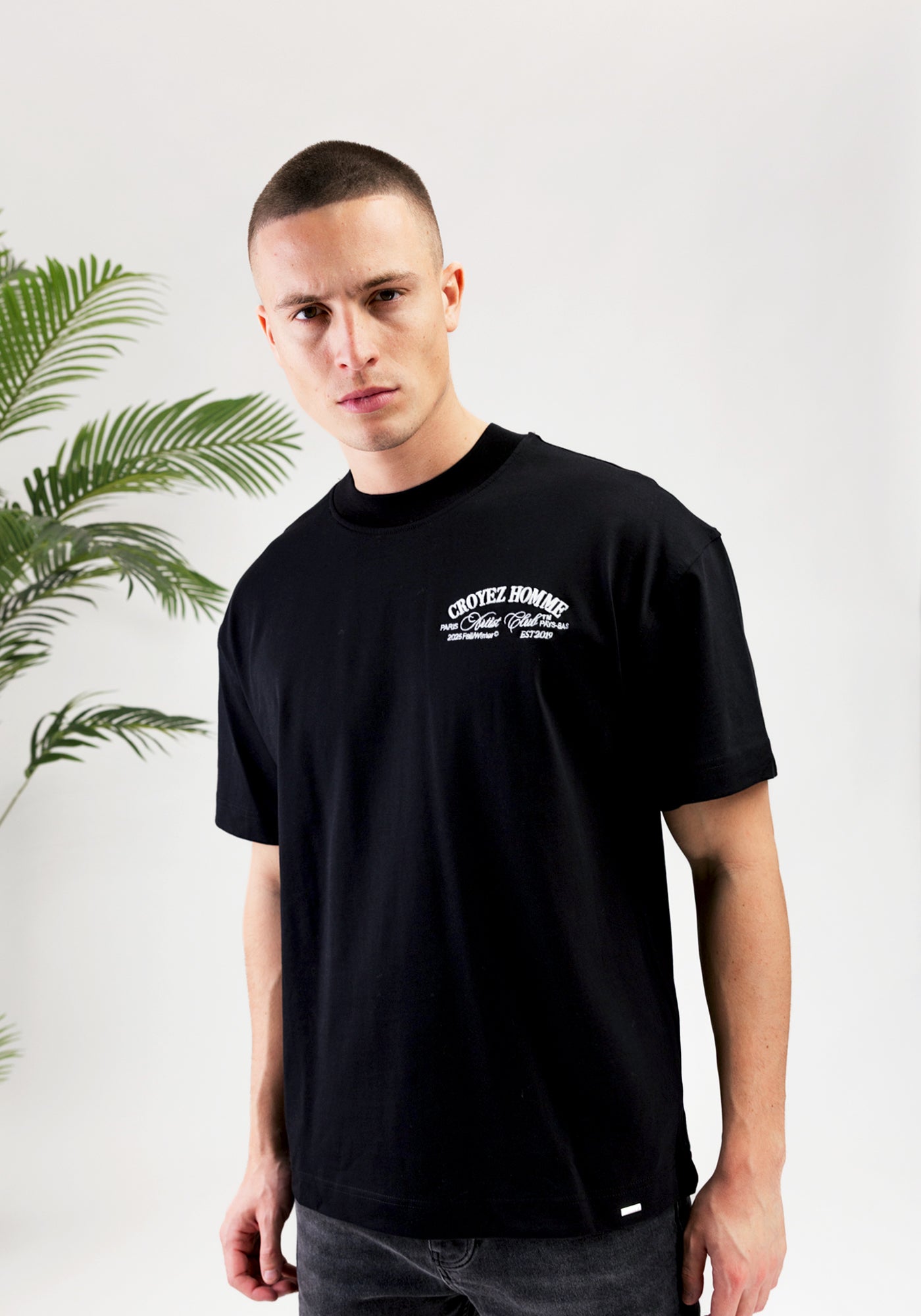 Cotton District CROYEZ ARTIST CLUB T-SHIRT  BLACK