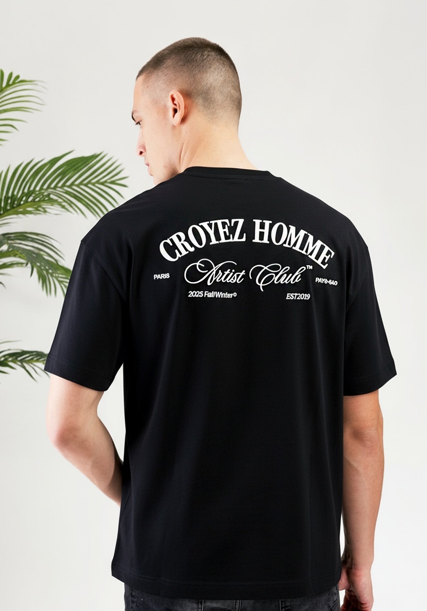 Cotton District CROYEZ ARTIST CLUB T-SHIRT  BLACK