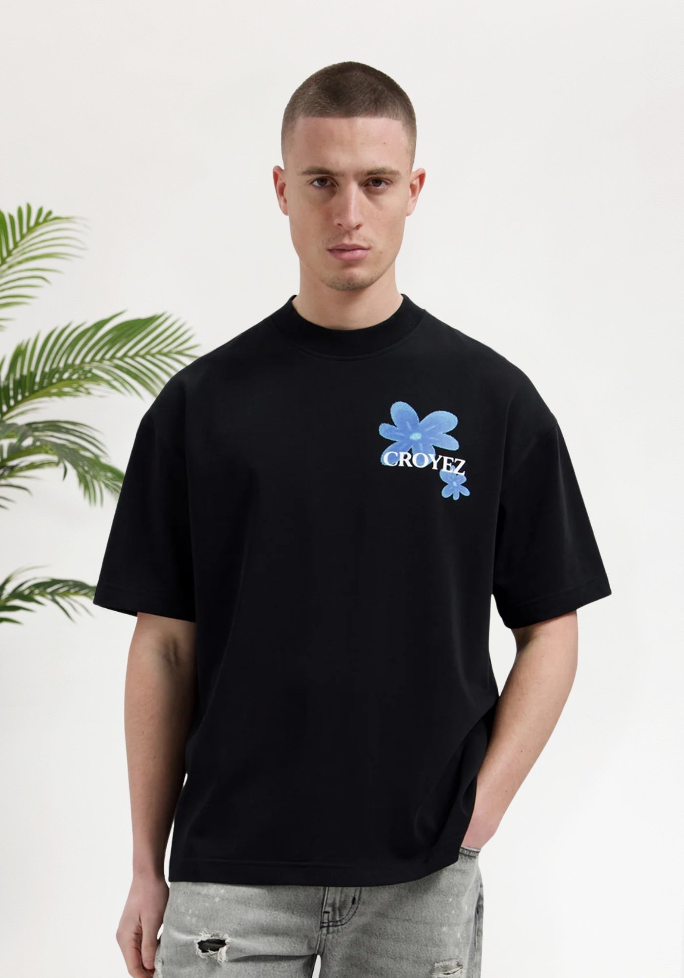 Cotton District CROYEZ BOTANIQUE T-SHIRT T-Shirts BLACK