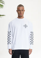 Cotton District CROYEZ CROSS LONGSLEEVE T-SHIRT Longsleeve WHITE