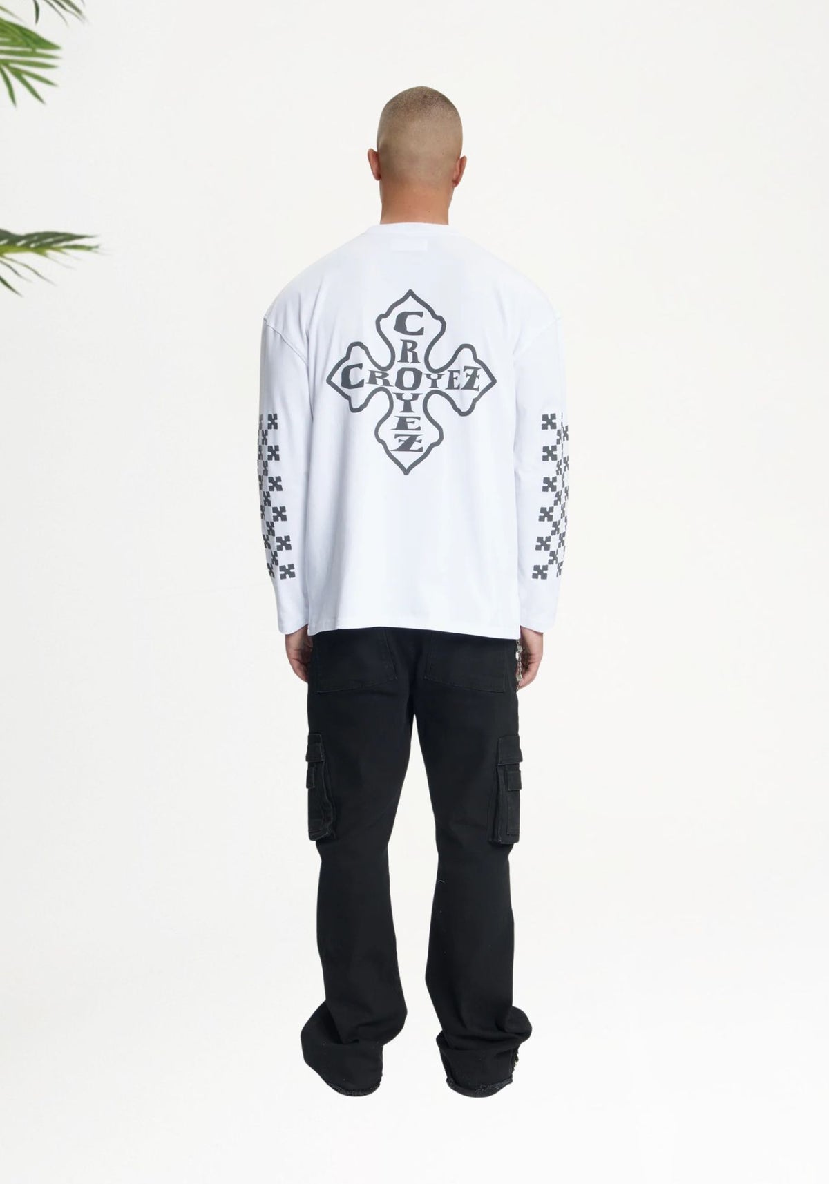 Cotton District CROYEZ CROSS LONGSLEEVE T-SHIRT Longsleeve WHITE