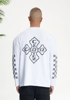 Cotton District CROYEZ CROSS LONGSLEEVE T-SHIRT Longsleeve WHITE