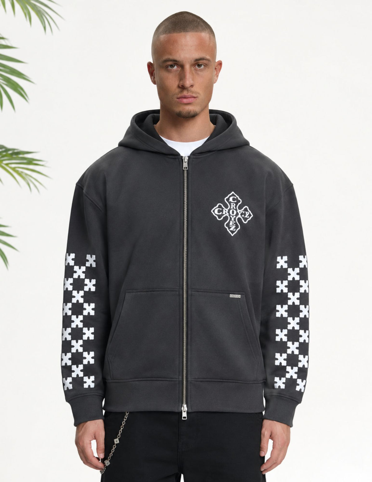 Cotton District CROYEZ CROSS ZIP HOODIE Hoodies ANTRA