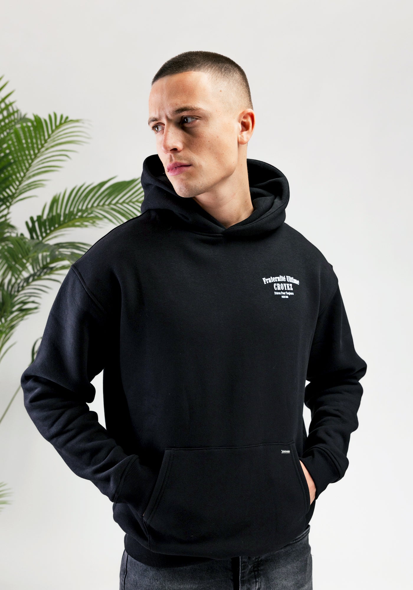 Cotton District CROYEZ FRATERNITE HOODIE  BLACK