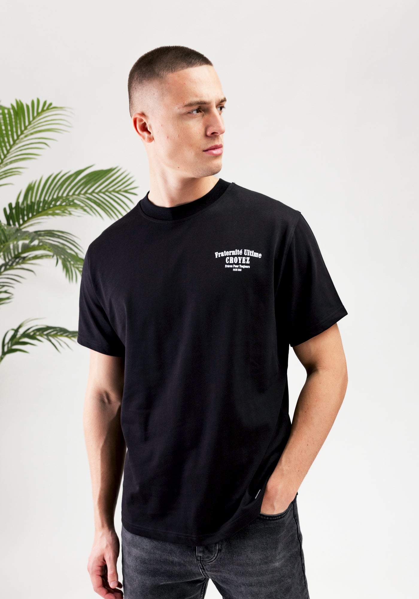 Cotton District CROYEZ FRATERNITE T-SHIRT  BLACK