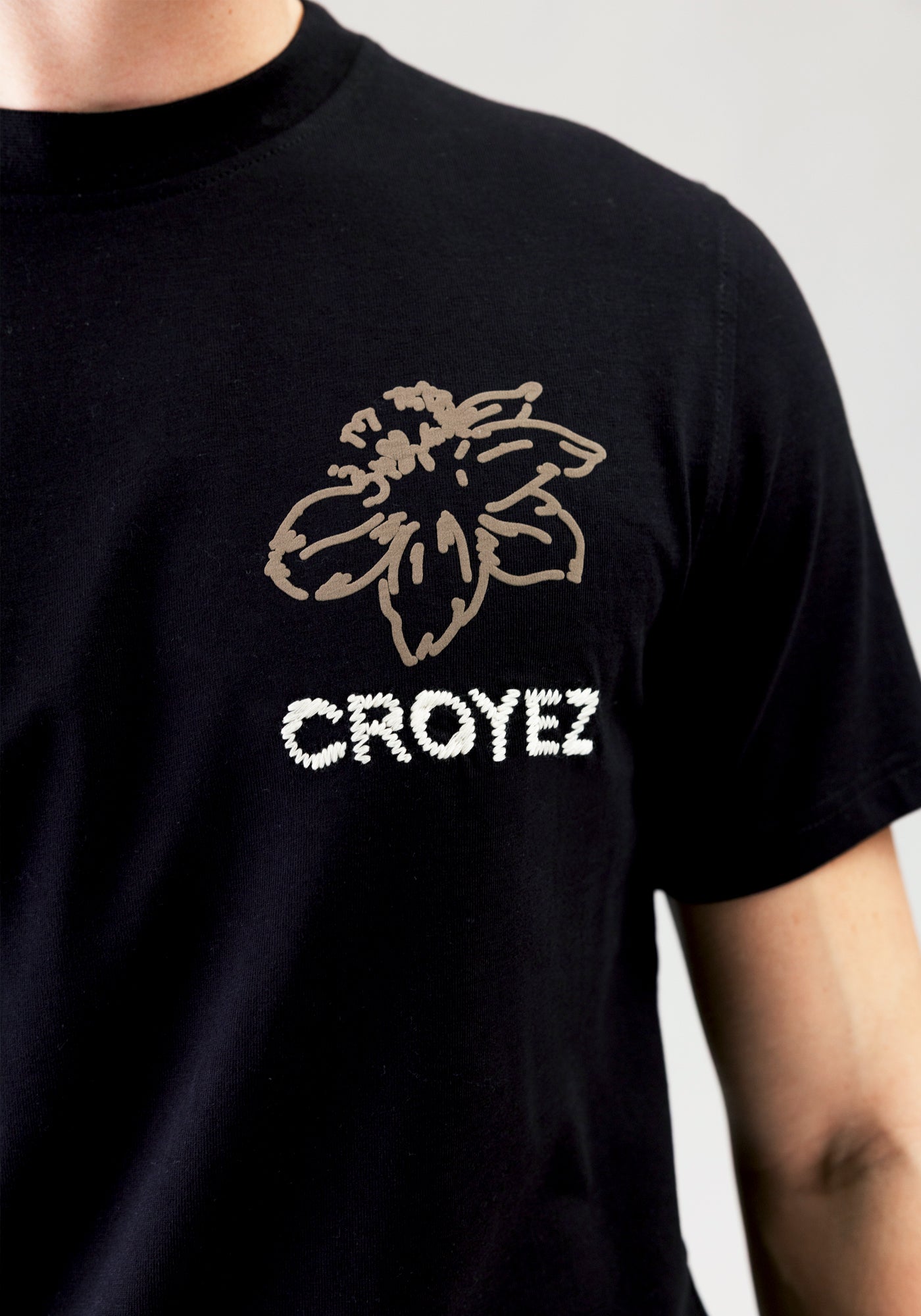 Cotton District CROYEZ GARDENER T-SHIRT  BLACK