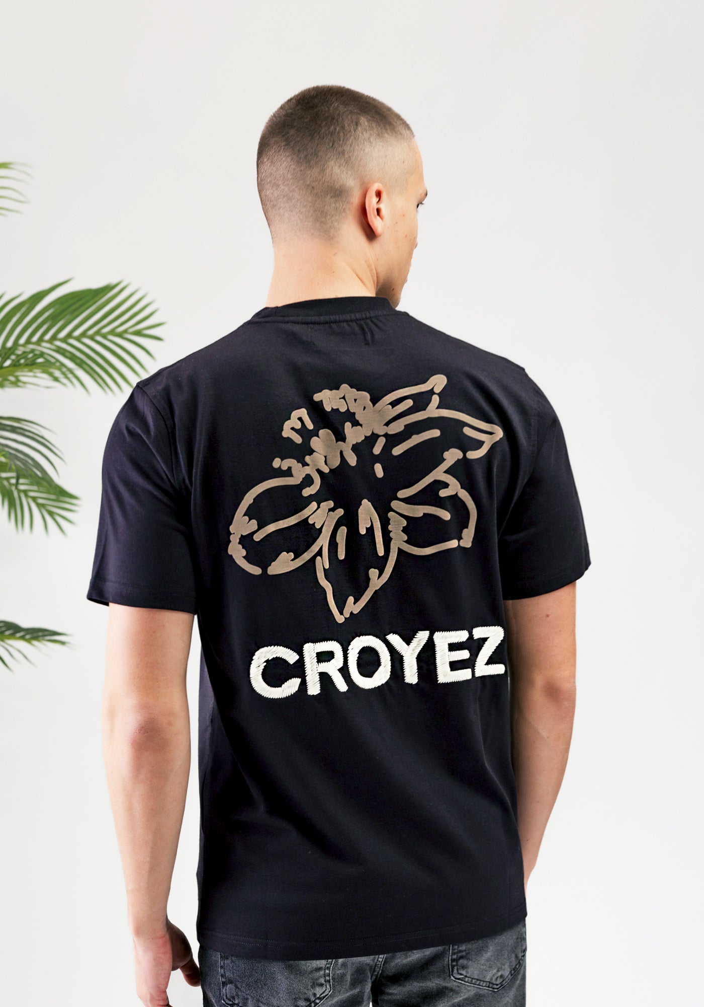 Cotton District CROYEZ GARDENER T-SHIRT  BLACK