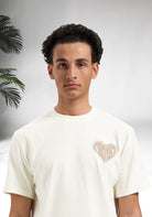 Cotton District CROYEZ PUFFED HEART T-SHIRT  OFF WHITE/BEIGE