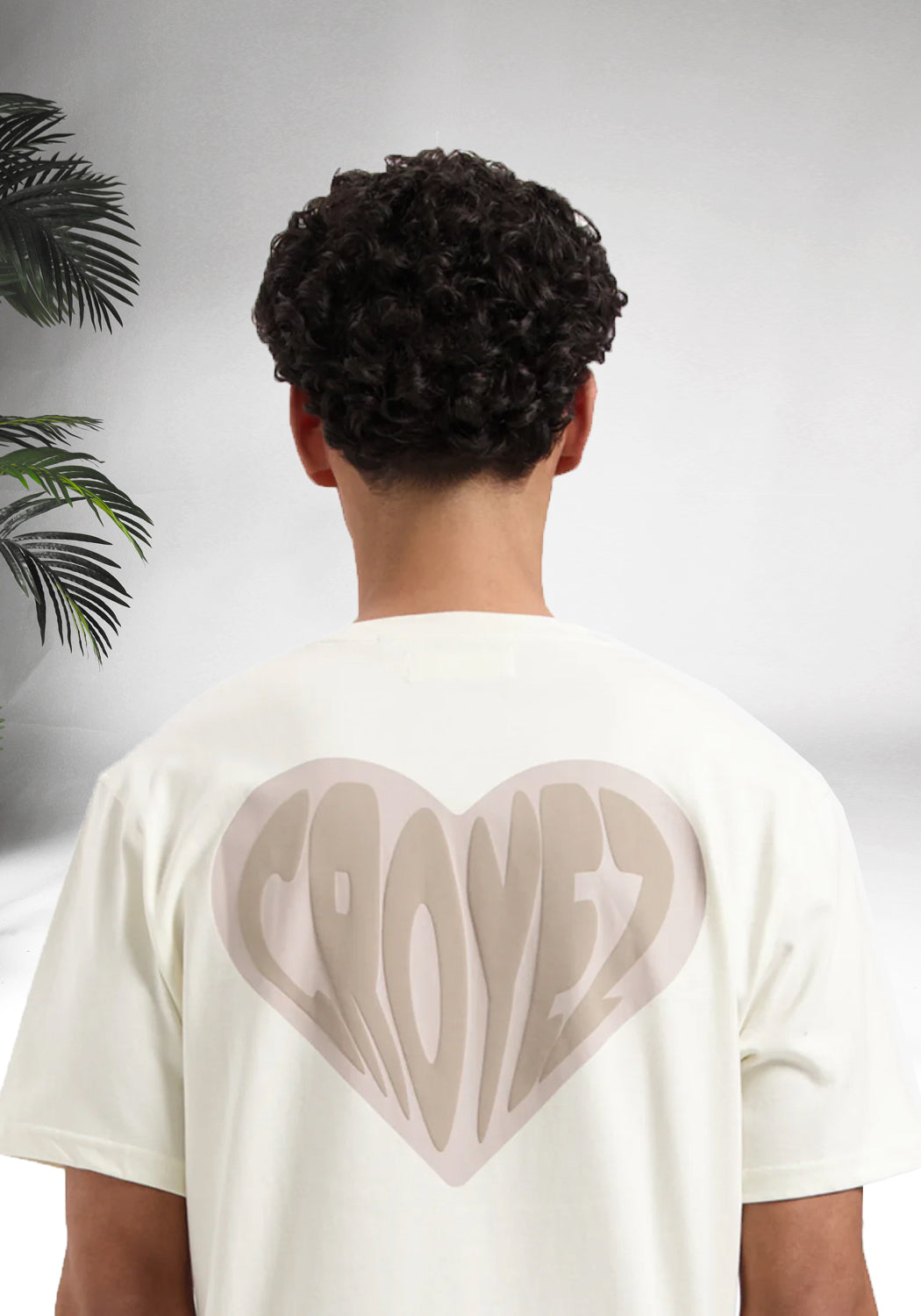 Cotton District CROYEZ PUFFED HEART T-SHIRT  OFF WHITE/BEIGE