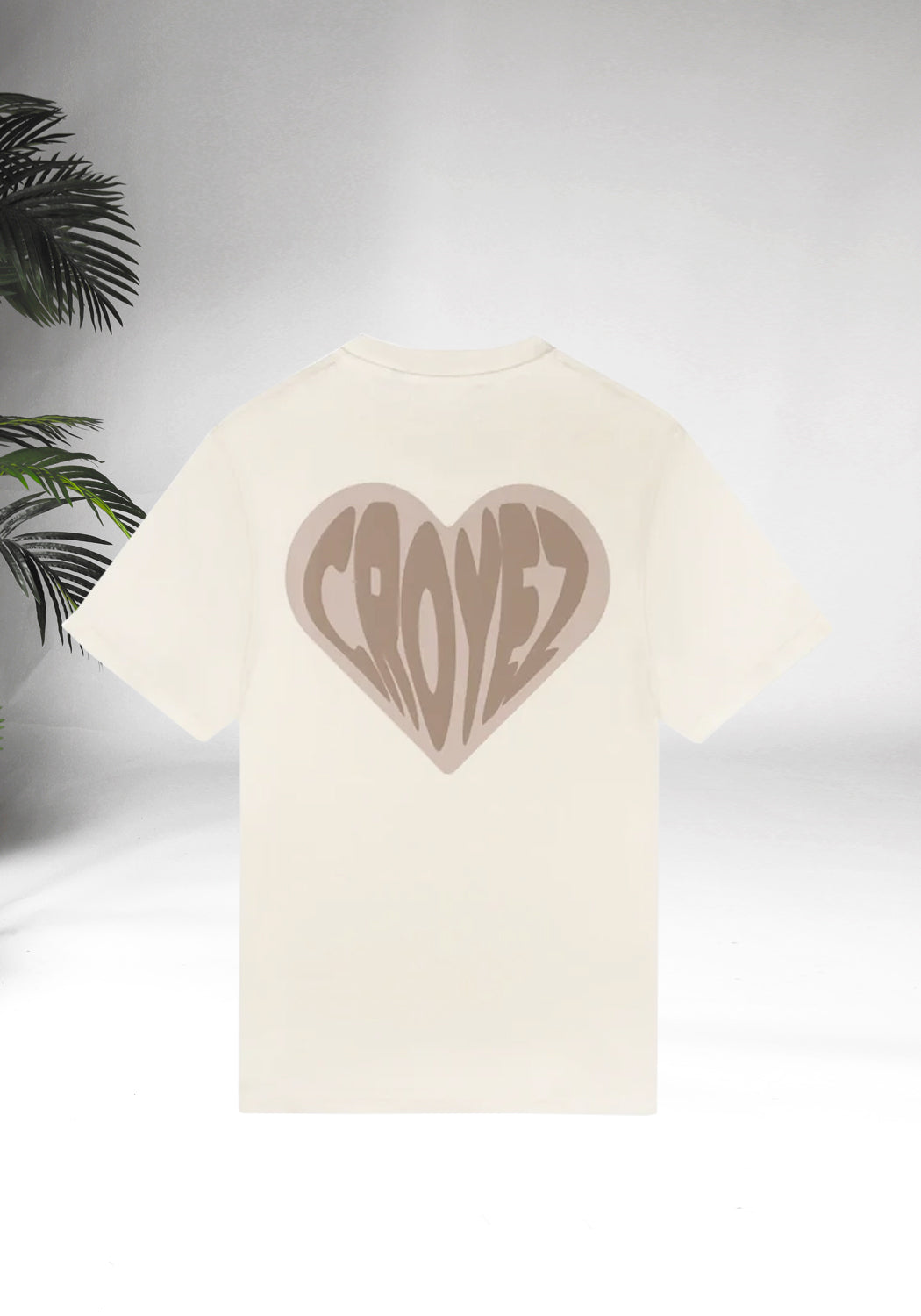 Cotton District CROYEZ PUFFED HEART T-SHIRT  OFF WHITE/BEIGE