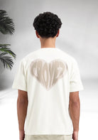 Cotton District CROYEZ PUFFED HEART T-SHIRT  OFF WHITE/BEIGE